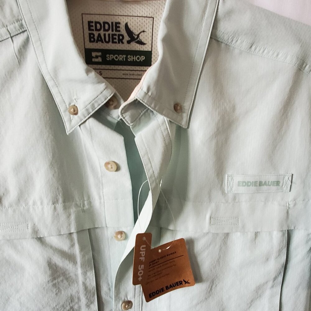 SALE! Men's Eddie Bauer Rainer Ripstop Shirt - UPF 50+ Size: S Great Gift! NWT! - Picture 8 of 10